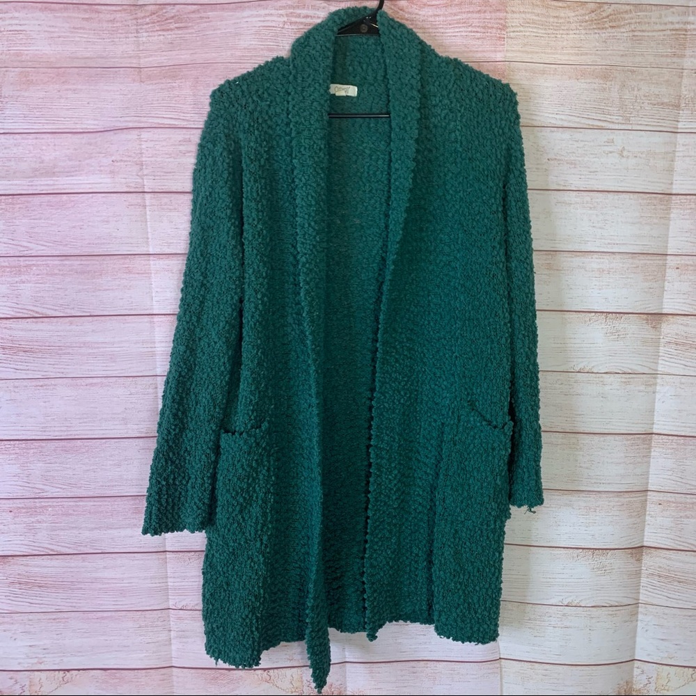 Oddy Comfy‎ Green Open Front Cardigan S/M